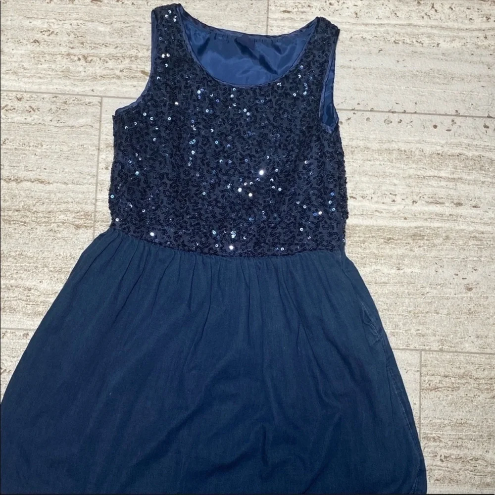 GAP sequins chambray dress. Size‎ 10